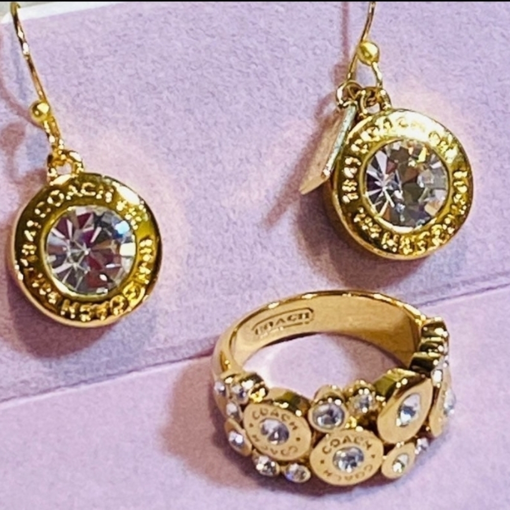 Coach Ring size 7 and earrings